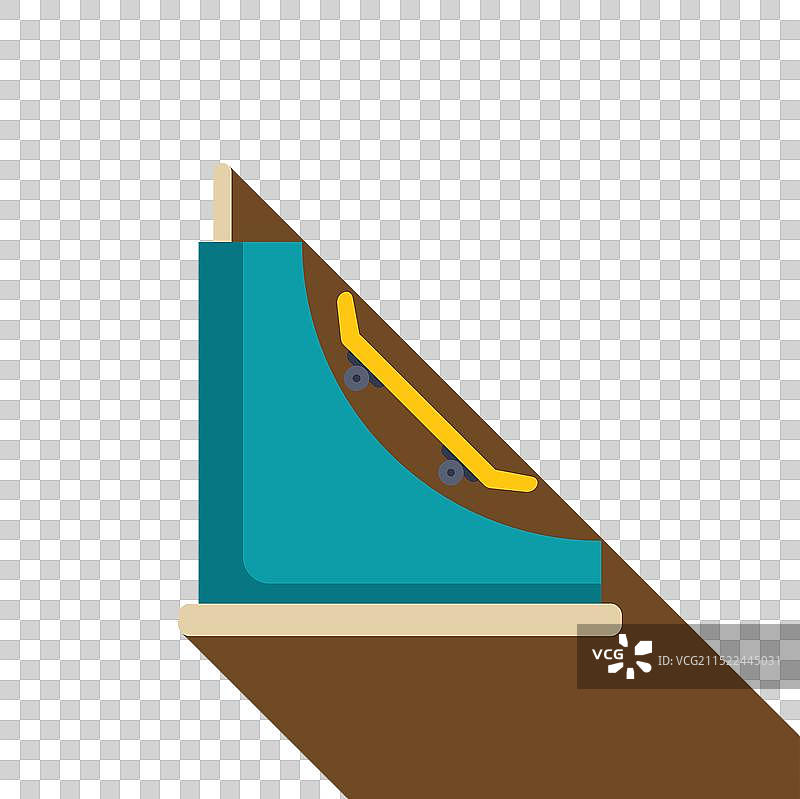 黄色滑板在坡道上滑行图片素材