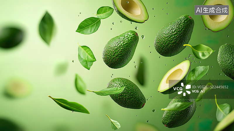 【AI数字艺术】清新牛油果绿色背景壁纸图片素材