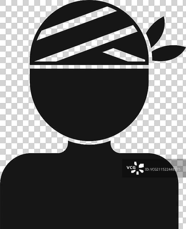 头部受伤后正在康复的病人图片素材