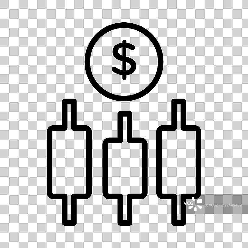 黑色外汇股票市场线性标志图片素材