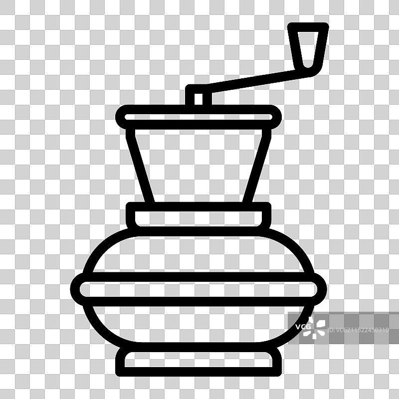 黑色手动咖啡研磨器线性Logo标志图片素材