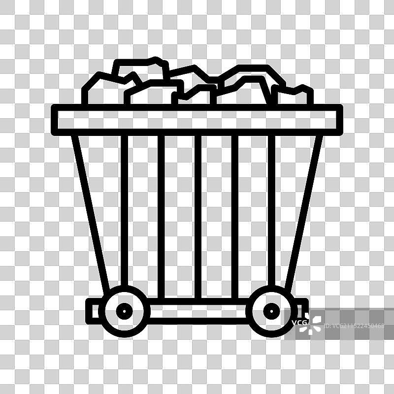 黑白矿车线性Logo标志图片素材