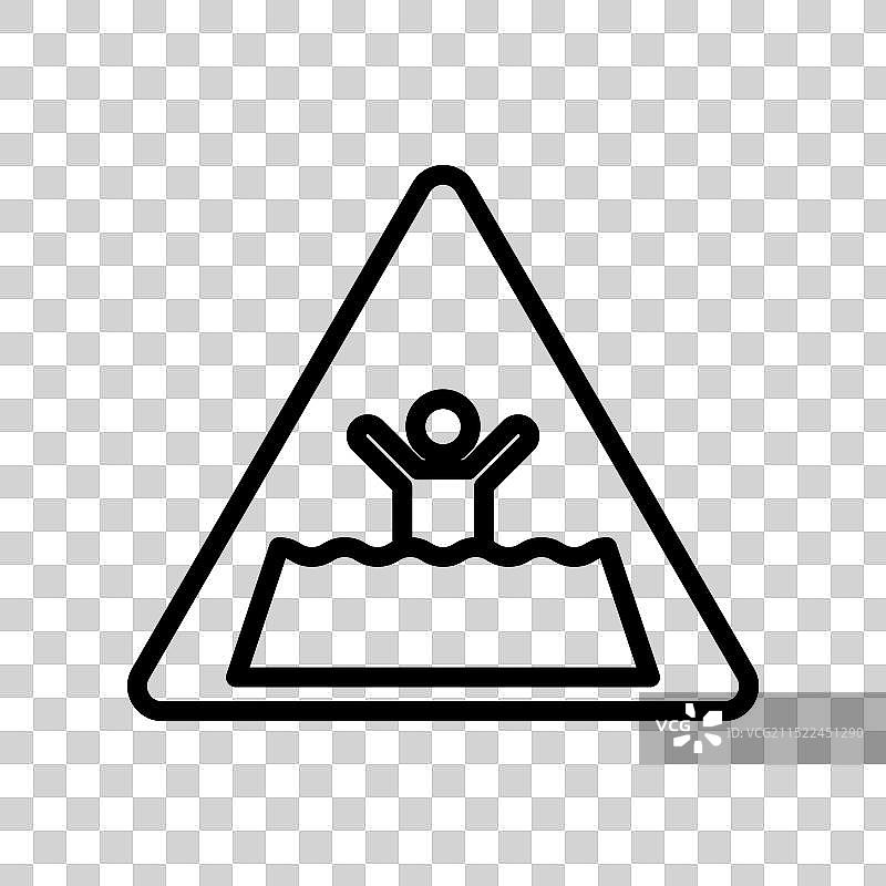 流沙和泥浆危险标志线性logo标记图片素材