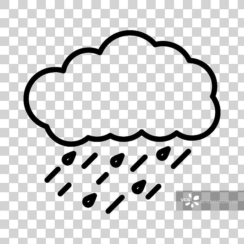 黑白雨天线性标志图片素材