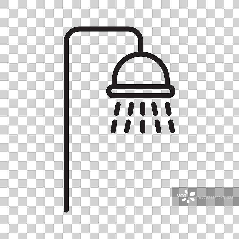 黑白线性淋浴标志图片素材