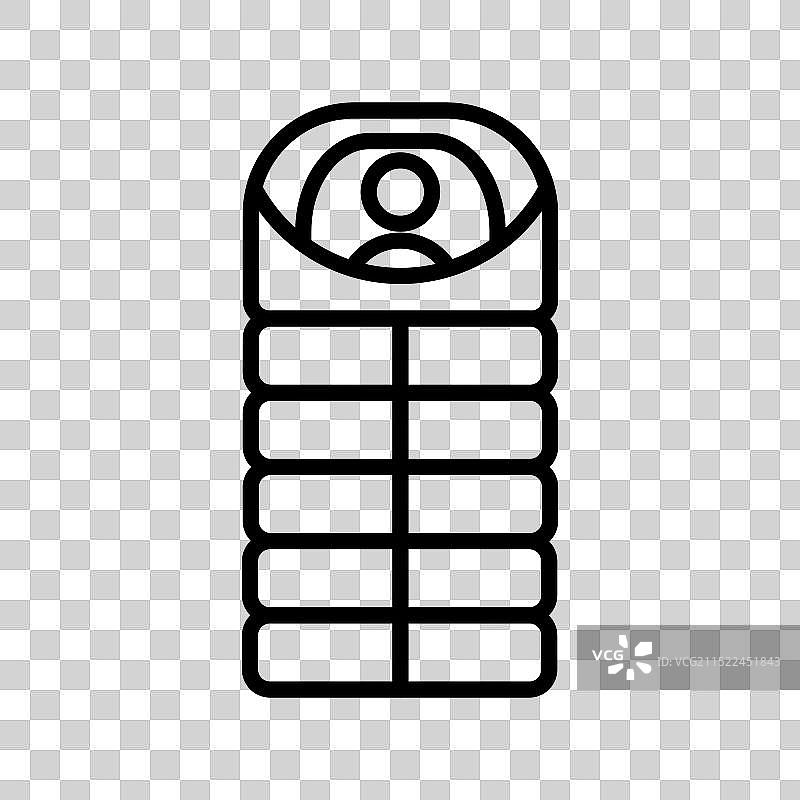 黑白睡袋线性logo标志图片素材