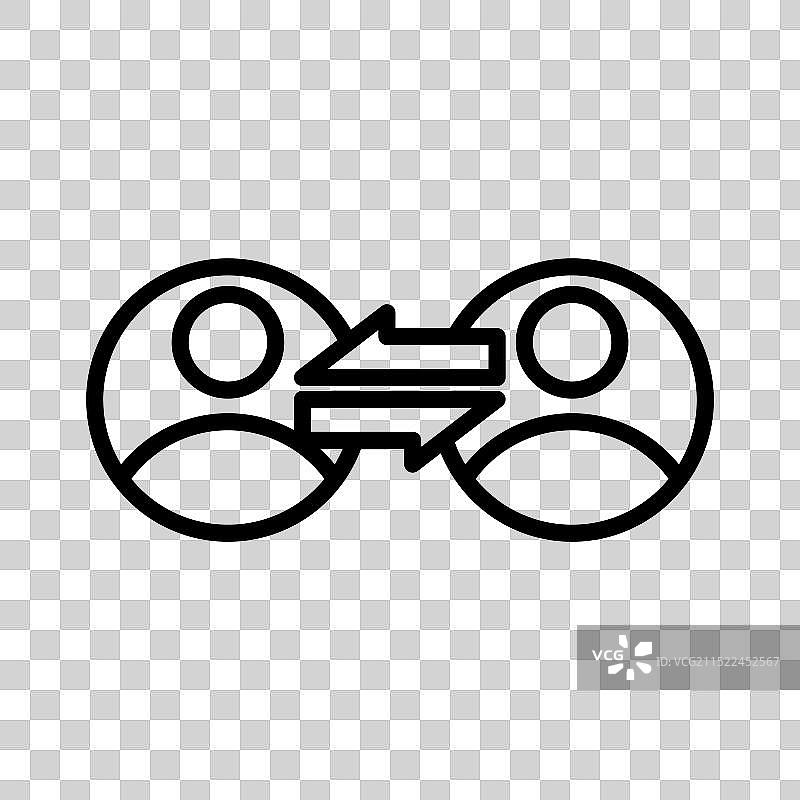 用户交互线性Logo黑白图片素材