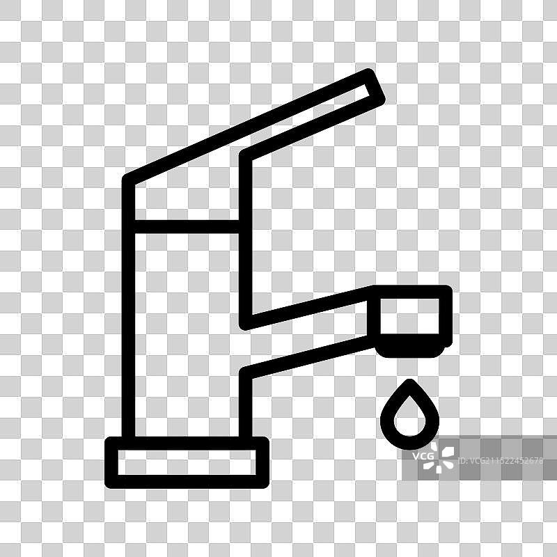黑白水龙头线性标志图片素材