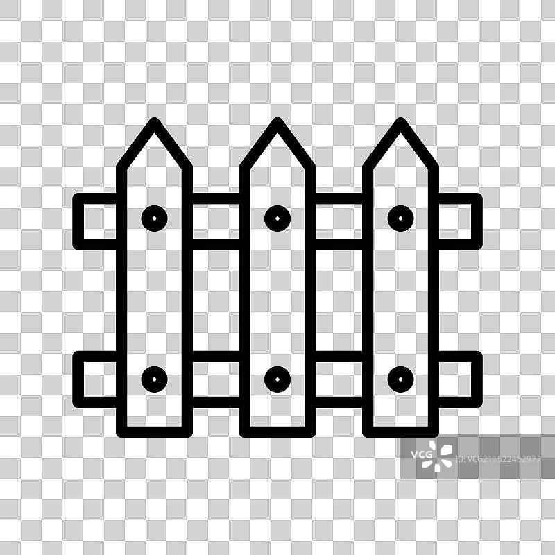 黑白围栏线性标志图片素材