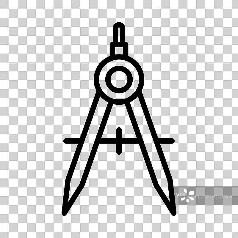 几何指南针线性标志图片素材