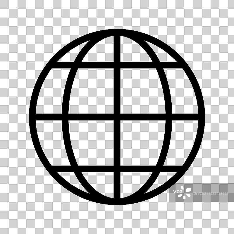 黑白地球线性Logo标志图片素材