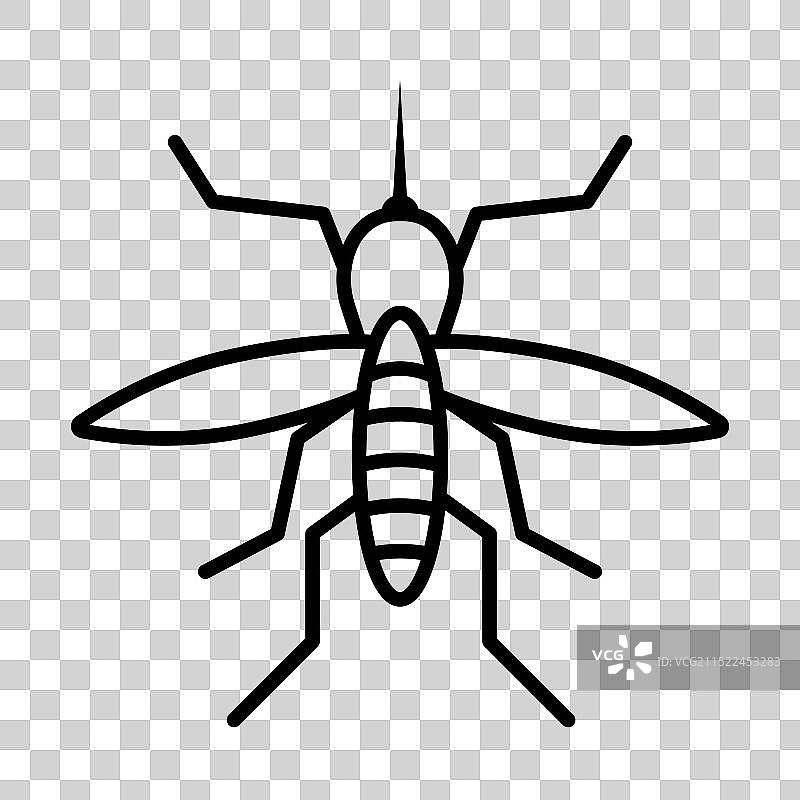 黑白疟疾线性Logo标志图片素材