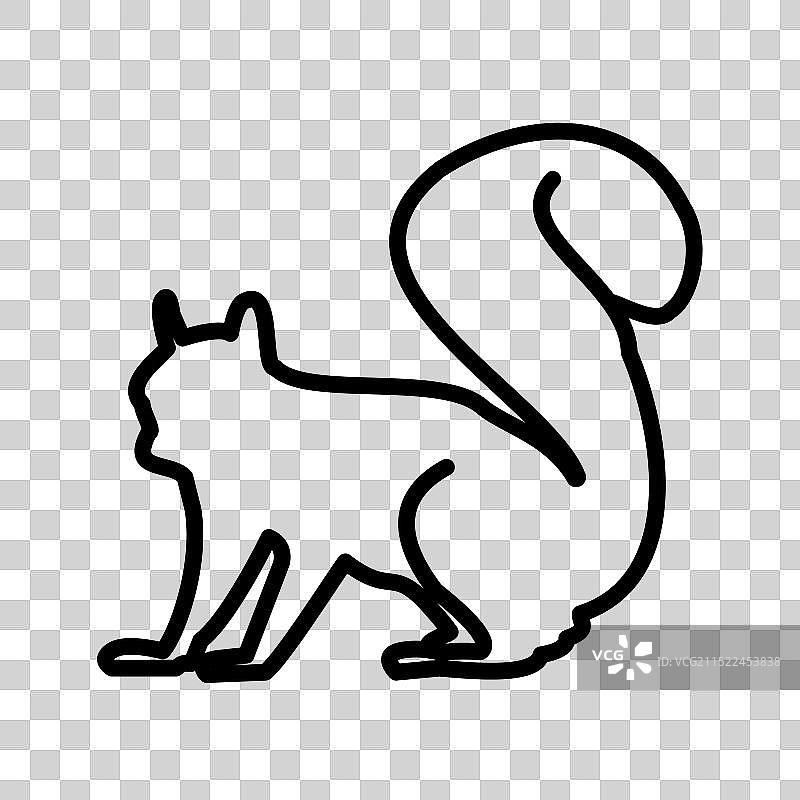 黑白松鼠线性Logo标志图片素材