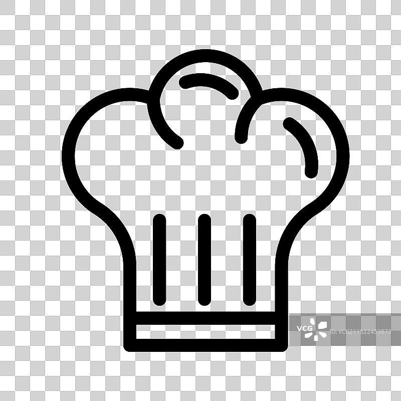 黑白厨师帽线性标志图片素材