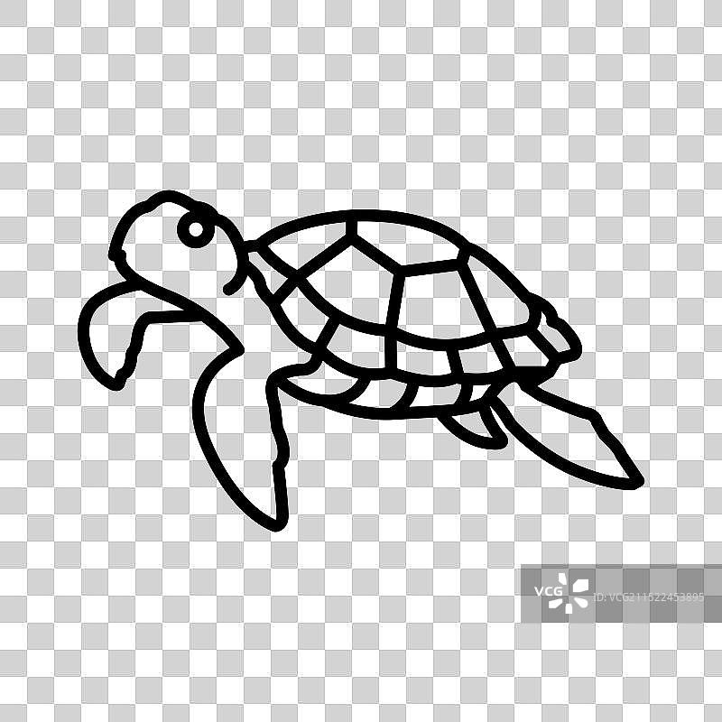 黑白乌龟线性标志图片素材