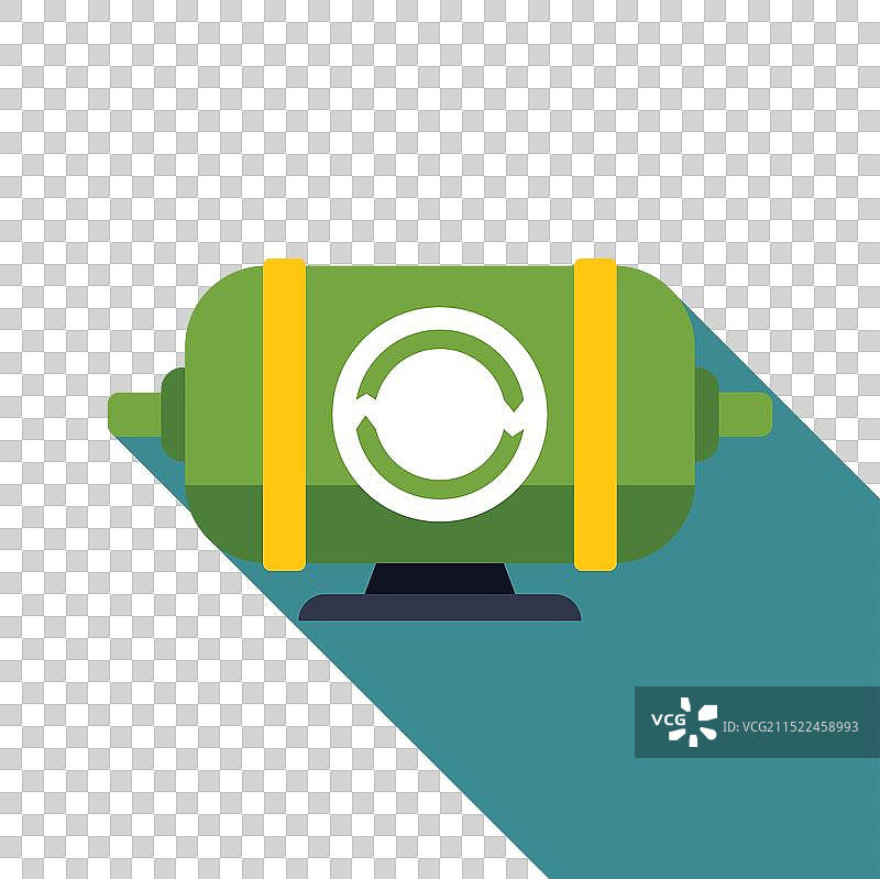 显示回收标志的绿色电动机图片素材