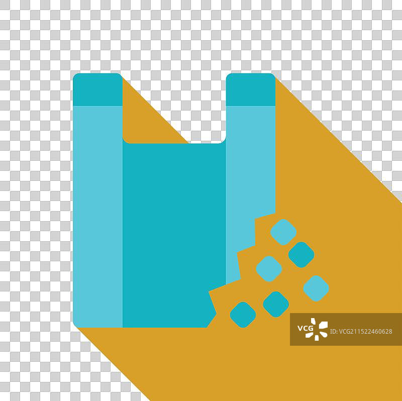 正在分解的蓝色可生物降解塑料袋图片素材