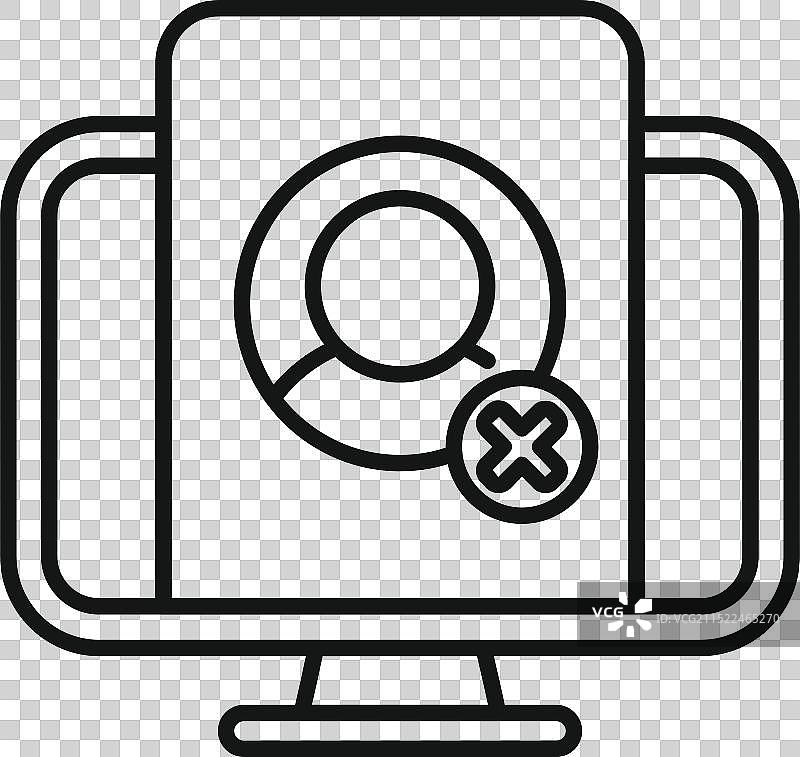 计算机显示帐户删除符号图标图片素材