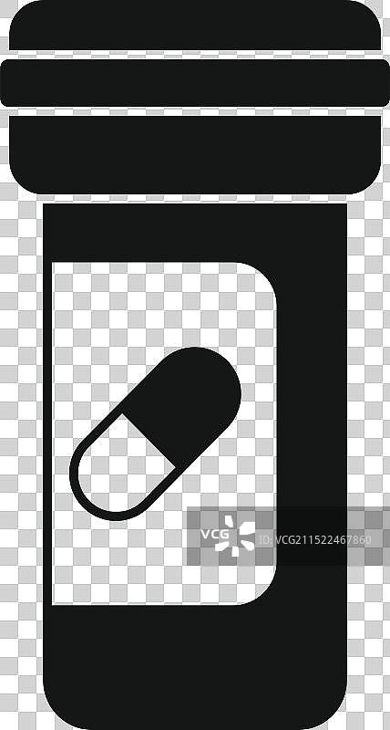 带安全标志药瓶黑白图标图片素材