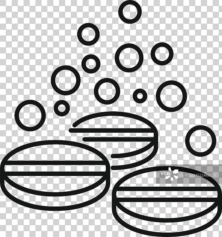 溶解并冒泡的泡腾片图片素材