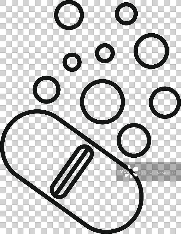 泡腾片溶解与气泡图标图片素材