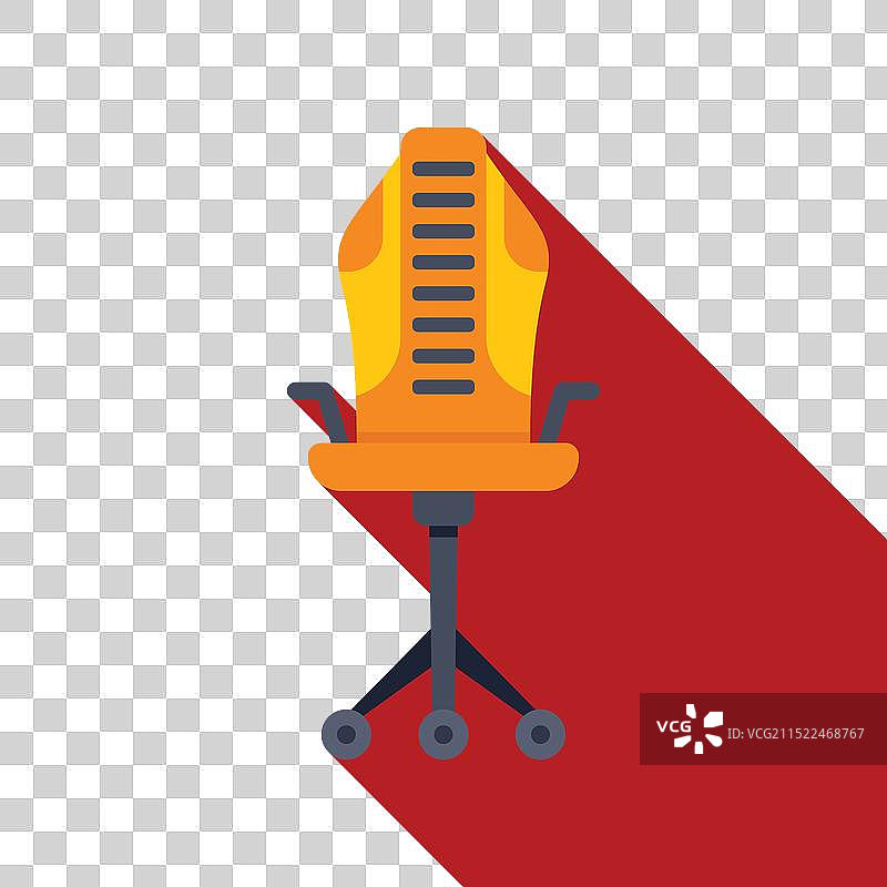 红色背景上的现代黄色办公椅图片素材