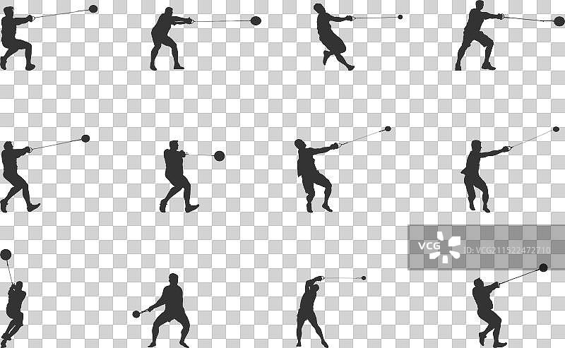 链球运动剪影图片素材