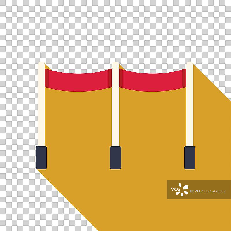 带有三根柱子的红色绳索屏障限制访问图片素材