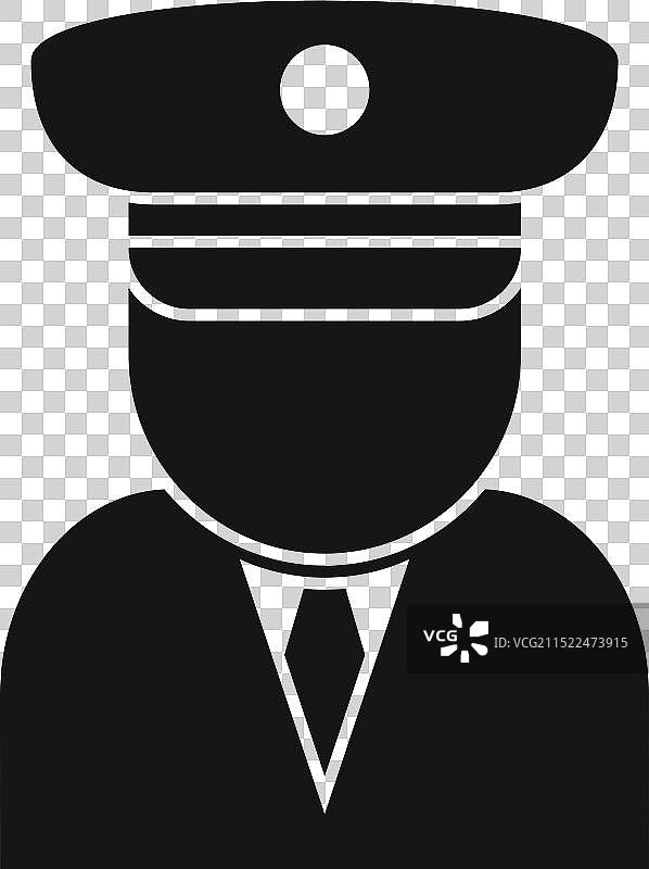 戴帽子和领带的火车售票员图片素材