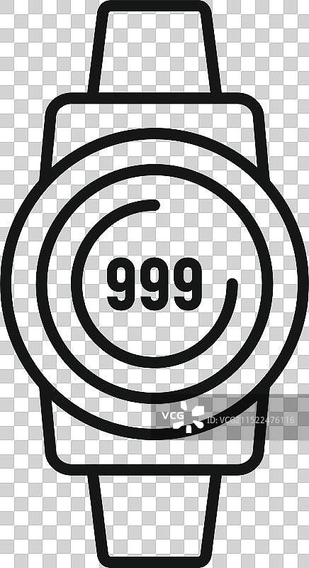 智能手表显示999步数轮廓图标图片素材