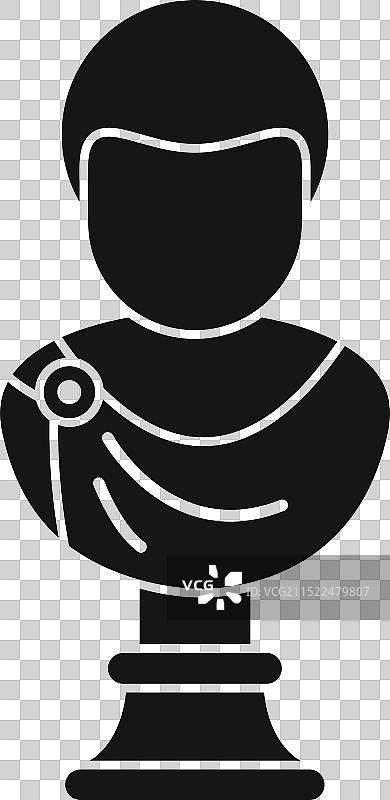 罗马皇帝半身雕塑黑色剪影图片素材