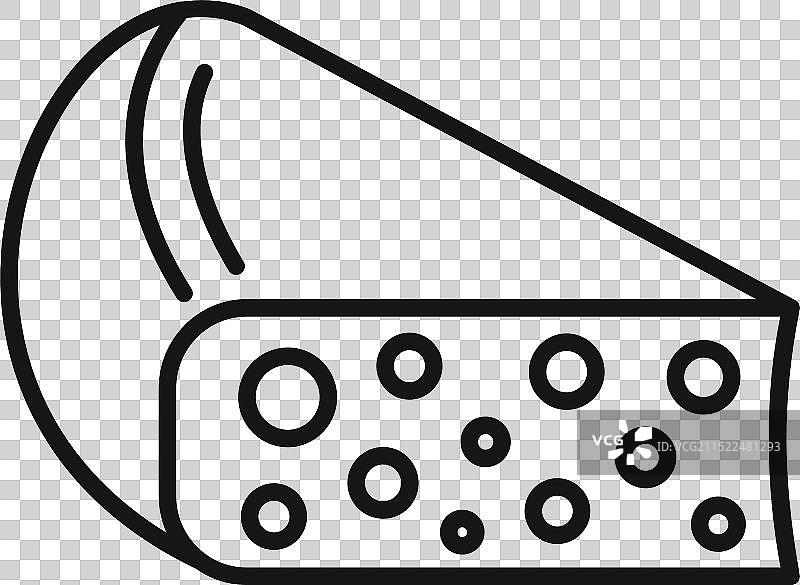 带孔的瑞士奶酪切片图标图片素材