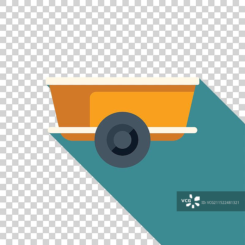 蓝色背景上的小型空拖车图片素材