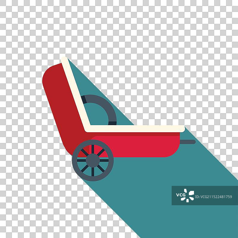 蓝色背景上的红色四轮车图片素材