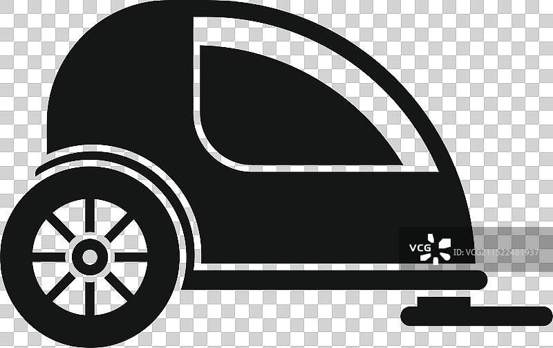 智能汽车停放在自动停车系统图标中图片素材