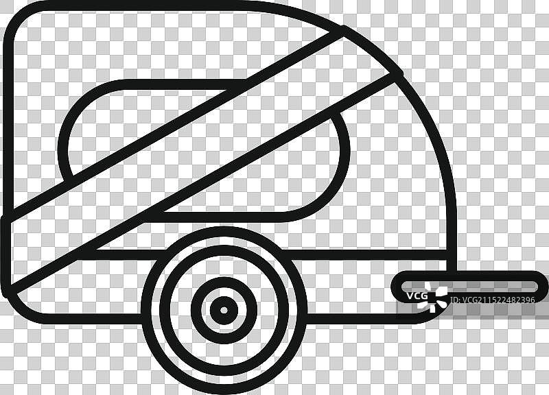 带交叉带的小露营拖车图标图片素材