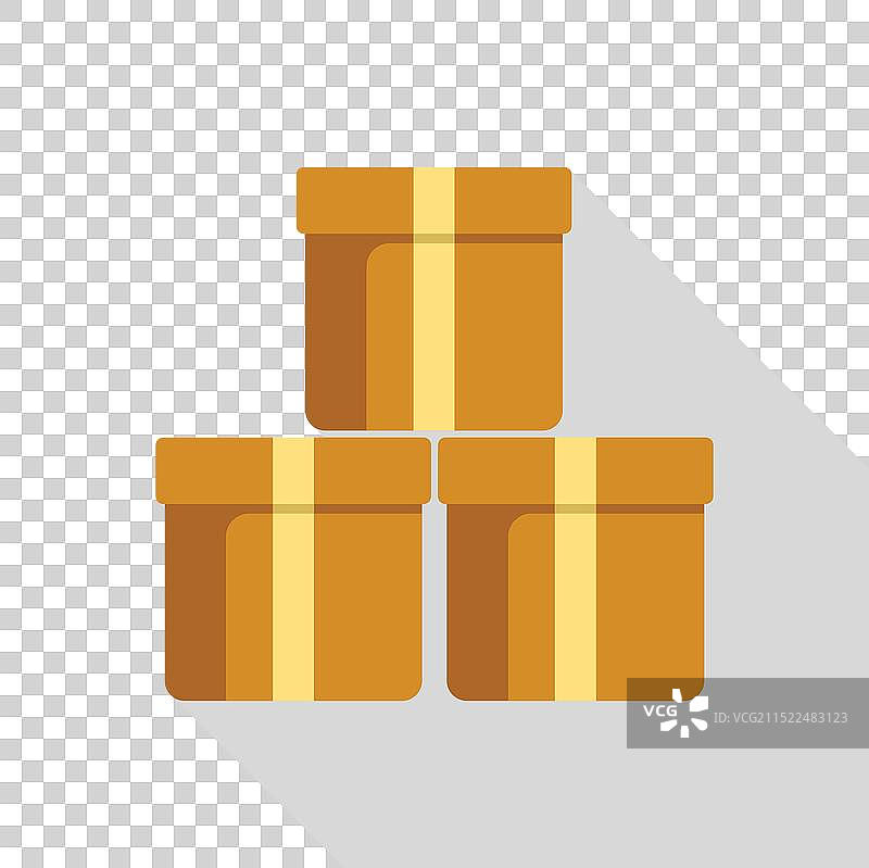 用胶带堆叠的三个纸板箱图片素材