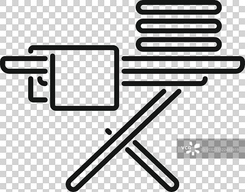 熨衣板上的堆叠衣物线条艺术图片素材