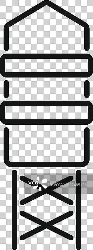 支撑梁上的水塔轮廓图标图片素材