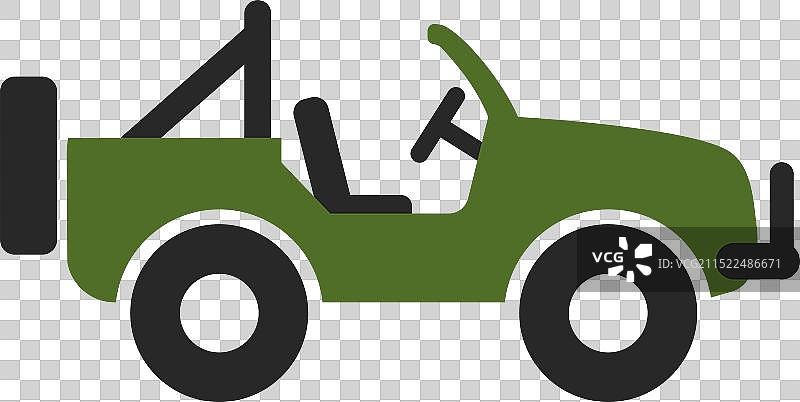 简单的无顶越野4x4汽车标志图片素材