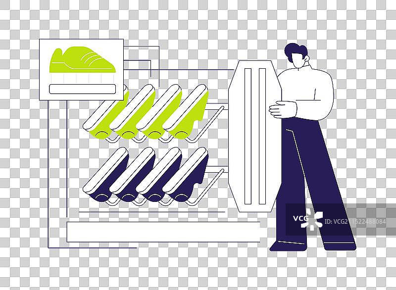 组装带有抽象鞋底的运动鞋图片素材