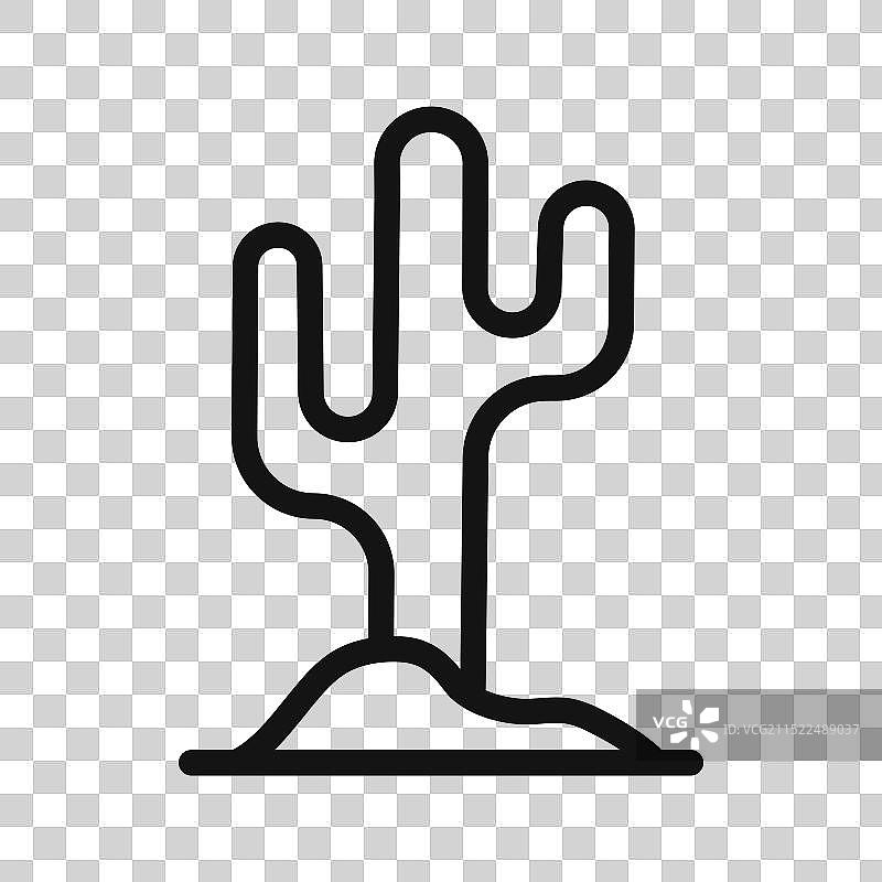 仙人掌黑白图标图片素材