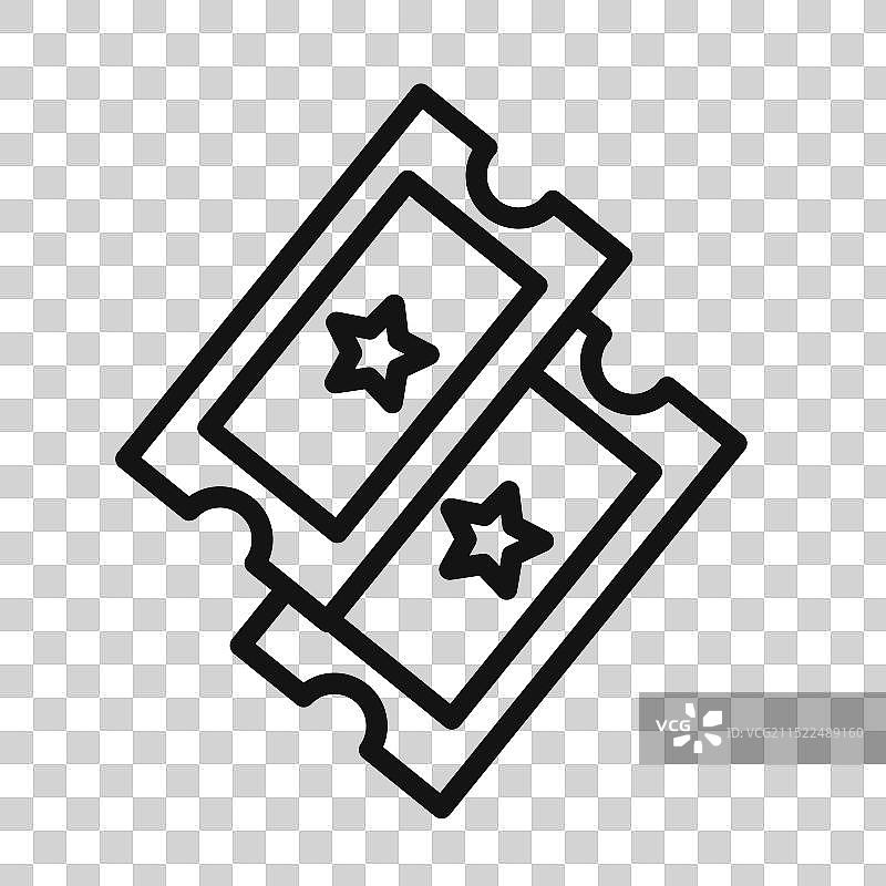 黑白电影票图标标志图片素材