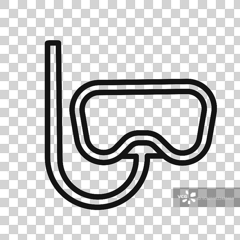 黑白潜水面罩图标图片素材