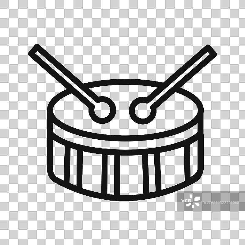 小军鼓黑白图标图片素材
