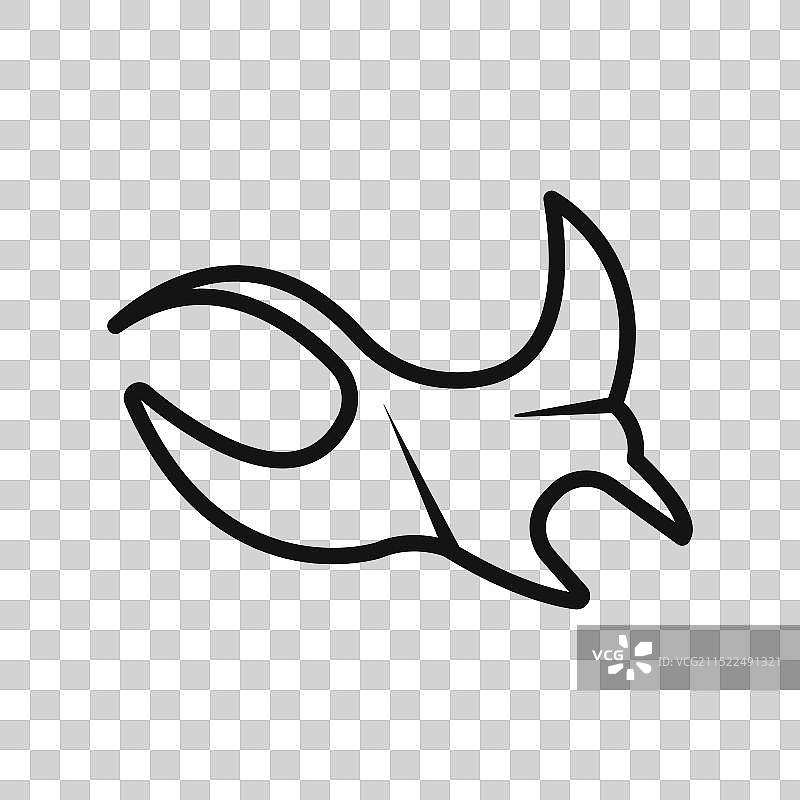 黑白魟鱼图标图片素材