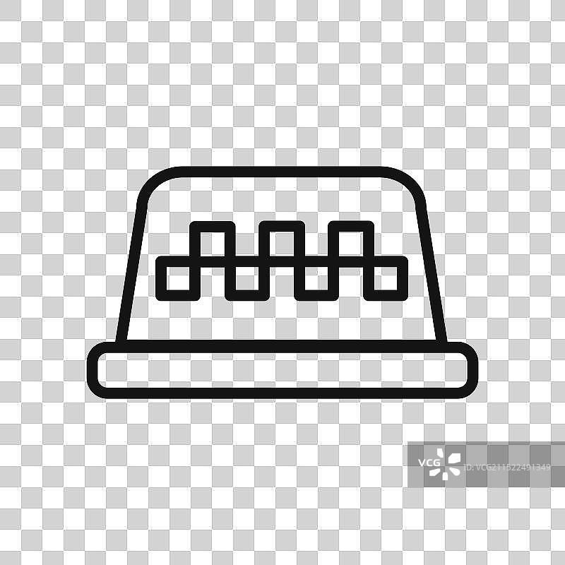 黑白出租车灯图标标志图片素材