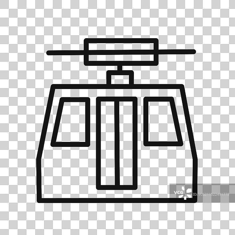 黑白空中缆车图标图片素材