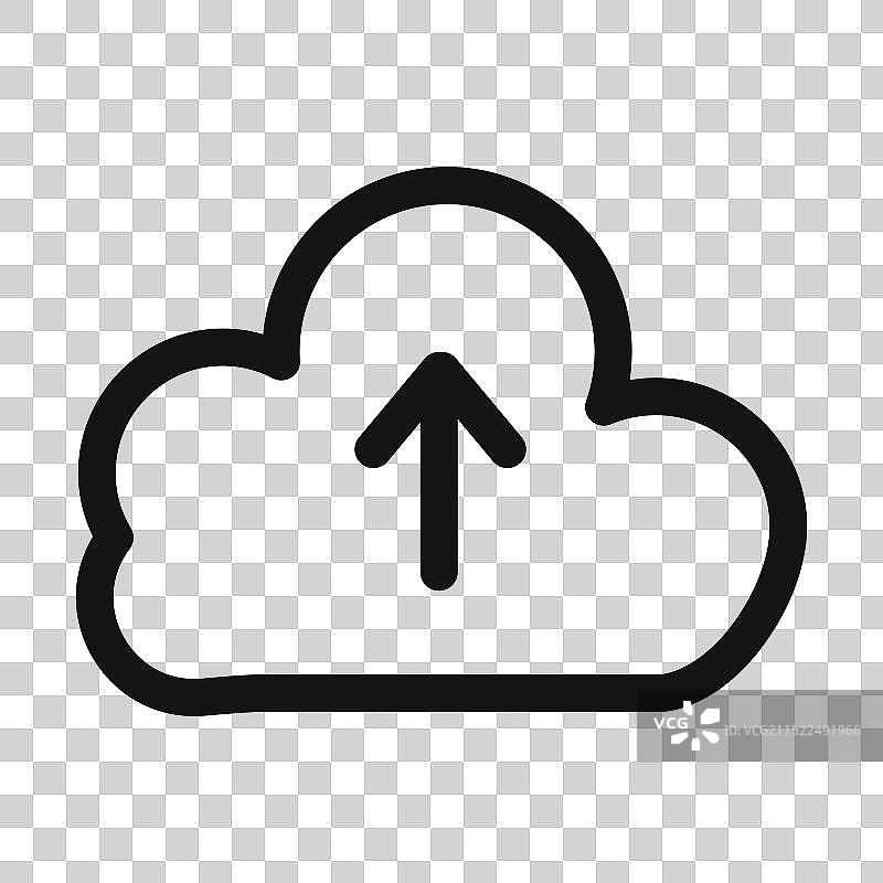 云上传图标黑白标志图片素材