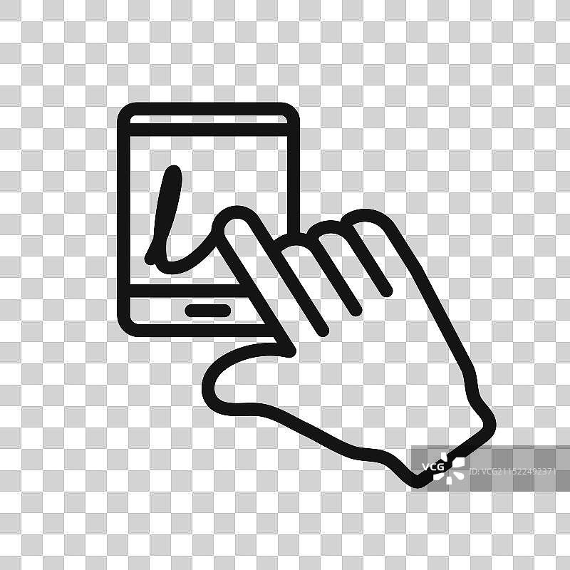 手指确认签名黑白图标图片素材